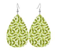 Sushi Dill Pickles Leather Earring For Women Teardrop Dangle Printed Fashion Accessories Daily Wear Party