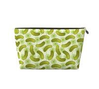 Sushi Dill Pickles Leather Travel Toiletry Bag, Makeup Cosmetic Pouch with All-Over Print,Leather Material,Water-Resistant,Large Capacity Organizer for Women Men