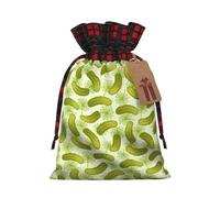 Sushi Dill Pickles Print Gift Reusable Bags Drawstring Celebrations Holiday Birthday Party Favors Pouches