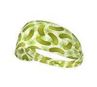 Sushi Dill Pickles Print Non-Slip Elastic Running Headband, Sweat Absorbing Stretchy Hair Bands For Gym Yoga, Soft Skin-Friendly Foldable Workout Headband