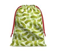 Sushi Dill Pickles Print Present Bag, Reusable Organizer For Holiday Celebrations, Xmas Party Favors