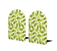 Sushi Dill Pickles Print Wooden Bookends,Sturdy And Stylish Book Organizer,Good Presents For Book Lovers