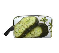 Sushi Dill Pickles Printed Cosmetic Case with Handle, Lightweight Compact Storage for Makeup, Toiletries & Gadgets, Make up Organiser for Travel, School, Work