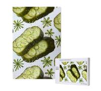 Sushi Dill Pickles Printed Jigsaw Puzzle with Storage Box, Wooden Puzzle for Adults and Kids, 1000 Pieces Family Fun Decorative Game
