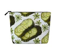Sushi Dill Pickles Printed Travel Makeup Bag Imitation Linen Cosmetic Bags Waterproof Cosmetic Case Organizer for Women