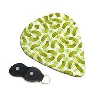 Sushi Dill Pickles Set Of 6 Guitar Plectrums For Acoustic Guitar, Electric Guitar, Bass, Ukulele - Thin, Medium And Thick.