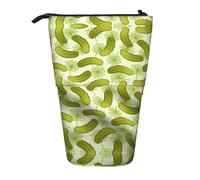 Sushi Dill Pickles Vertical Retractable Pencil Case Storage Bag Daily Storage for School Office Makeup Bag