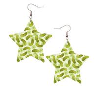 Sushi Dill Pickles Women's Fashion Earrings, Celestial Dangle Earrings, Star Shape Jewelry for a Versatile