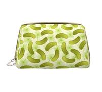 Sushi Dill Pickles Zipper Closure Leather Portable Waterproof Cosmetic Bag for Home Travel to Organize Toiletries Sundries