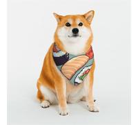 Sushi Dog Bandanas Small Adjustable Dog Scarf Triangle Bibs Double Reversible Kerchief Scarf Washable Daily Handkerchief for Medium Large Dog Puppy Cat Gift