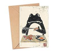 Sushi Ezen Frog Card, Happy Birthday Card, Birthday Gift For Him And Her, Sushi Ezen Frog Birthday Gift, Gift Ideas, Sushi Ezen Frog Happy Birthday Card Japanese Ezen, Sushi Lovers Card