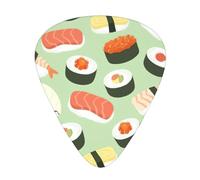 Sushi Food Pattern print Guitar Picks 12 Pack Assorted Thickness for Guitar,ukulele,0.46/0.71/0.96mm
