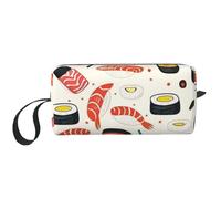 Sushi Food Pattern Printed Makeup Bag Simple Travel Cosmetic Bags Waterproof Cosmetic Case Toiletry Bag Organizer for Women Mom Girls