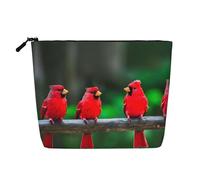 Sushi Food Pattern Printed Reusable Cosmetic Bag – Travel Toiletry Organizer, Zipper Pouch for Makeup Accessories, Red Cute Birds, One Size