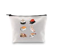 Sushi French Bulldog Makeup Bag Frenchie Cosmetic Bag French Bulldog Lover Gifts Bulldog Dog Owner Gift Frenchie Gift (Sushi French Bulldog ku)