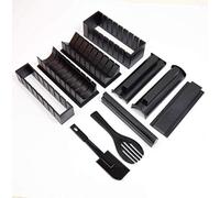 Sushi Maker Kit, DIY 10-Piece Sushi Tool Set Rice Cake roll Form Sushi Form DIY Sushi Set Sushi Rolls - Easy and Fun - Sushi roll Maker Maki roll Sushi Roller -Black