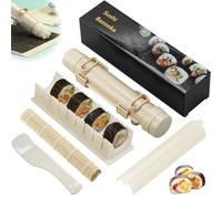 Sushi maker Kit With Sushi Rolling Mat,Sushi Roller Mold Food Grade Plastic Rice Vegetable Meat homemade Diy Sushi Making Kit Machine tool kitchen Utensils sushi molds press (set-A)