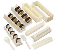 Sushi maker Kit With Sushi Rolling Mat,Sushi Roller Mold Food Grade Plastic Rice Vegetable Meat homemade Diy Sushi Making Kit Machine tool kitchen Utensils sushi molds press (3 shapes)