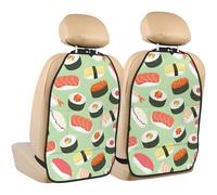 Sushi On Green Printed,2 Pack Car Seat Kick Mats Back Seat Protector Durable Back Seat Organiser
