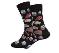 Sushi Pattern Crew Socks, Novelty Food Design, Gift for a Sushi Lover, Asian Chinese Gift (UK Size 8-11)