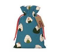 Sushi Pattern Kawaii Japanese-Style Christmas Drawstring Gift Bags Reusable Xmas Presents Storage Bags Party Favorstags 4.7 * 6.9inm