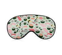 Sushi Pattern Kawaii Japanese-Style Eye Sleep Mask,Super Soft Eye Masks with Adjustable Strap,Ultimate Sleeping Aid,Blindfold,Relax & Relieve Your Fatigue,Puffy Eyes