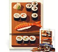 Sushi Platter Illustration 1000-piece Puzzle for Adults Memory Skill Leisure Pleasure Clean Edges Seasonal Gift (38x52cm)
