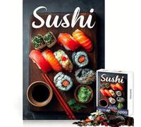 Sushi Platter on Wooden Board 1000 Piece Jigsaws for Teenagers Puzzle Mind Challenge Toy Calm Pastime Precise Cut Lovely Gift (50x75cm)