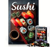 Sushi Platter on Wooden Board Jigsaw Puzzle for Adults 1000 Pieces Think Smart Toy Home Enjoy Accurate Cut Wall Art Decor (38x26cm)