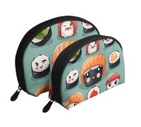 Sushi Portable Shell Cosmetic Bag Set - Travel Makeup Organiser with Zipper & Inner Compartments