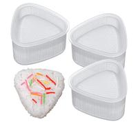 Sushi Rice Mold 4 Pack，Rice Shaper Mold，Triangle Rice Mould Diy Sushi Cooking Tools，Non Stick (Transparent, triangle-L)