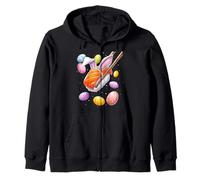 Sushi Roll Ro Rabbit Eggs Bunny Ears Cute Spring Zip Hoodie