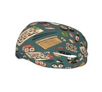 Sushi Rolls Japanese Food Print Sport Headbands Elastic Soft Hairband for Workout Cycling Exercise