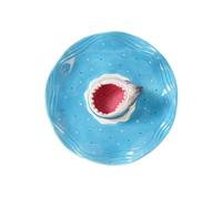 Sushi Serving Plate - Ceramic Hand-Painted Dish with Sauce Compartment - Oceans Themed Condiment Dish - for Fish Taco Octopus Shrimp Sardine Burger Cheeseburger Cheese Sauce Snack Popcorn Food