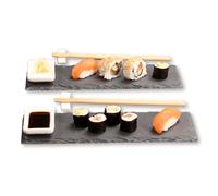 Sushi Set Slate for 2 Person 8 Pieces - Trays Sticks Cups - Kesper