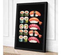 Sushi Specimens Modern Canvas Wall Art Print 18x12 Inch (46 x 30 cm)