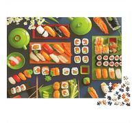 Sushi Variety Plate 1000 Pieces Extra-thick Cardboard Jigsaw Puzzle Bundle Jigsaw Collectors Educational Game Brain Training Beautiful Decoration 70x50cm/1000pcs