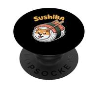 Sushiba Shiba Inu Sushi Dog Kawaii Japanese Pun PopSockets Adhesive PopGrip