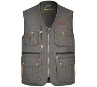 SUSHIMIAN Mens Outwear Gilet Outdoor Fishing Vest Body Warmer Multi Pocketed Waistcoat Summer Hunting Hiking Vest Cotton Sleeveless Jacket, Dark Green, M