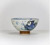 Sushisushi Bowl with Blue Tai Fish 125x66mm (Made in Japan)