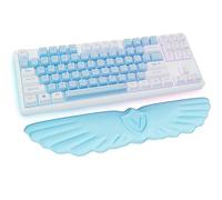 Sushret Angel Wing Cloud Keyboard Wrist Rest, Soft Leather Memory Foam Keyboard Wrist Support for Pain Relief, Ergonomic Anti-Slip Cute Computer Palm Rest for PC Gaming/Laptop/Hand Pad(1-Wing Blue)
