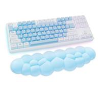 Sushret Cloud Wrist Rest Keyboard, Blue Cloud Palm Rest with PU Leather Memory Foam Cute Keyboard Rest for Wrist Support and Arm Rest, Desk Cloud Wrist Pad for PC Gaming/Hand Cushion/Computer/Office