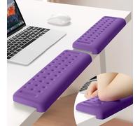 Sushret L-Shaped Desk Elbow Pad for Desk, 2-Pack Memory Foam Elbow Rest & Cushion for Table Edge Support, Non-Slip Ergonomic Armrest for Palm, Wrist & Forearm, Office Home, Separate Design,Purple