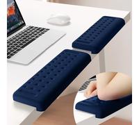 Sushret L-Shaped Desk Elbow Pad for Desk, 2-Pack Memory Foam Elbow Rest & Cushion for Table Edge Support, Non-Slip Ergonomic Armrest for Palm, Wrist & Forearm, Office Home, Separate Design,Dark Blue