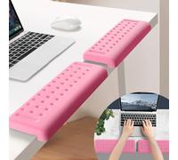 Sushret L-Shaped Desk Elbow Pad for Desk, 2-Pack Memory Foam Elbow Rest & Cushion for Table Edge Support, Non-Slip Ergonomic Armrest for Palm, Wrist & Forearm, Office Home, Separate Design,Pink