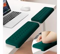 Sushret L-Shaped Desk Elbow Pad for Desk, 2-Pack Memory Foam Elbow Rest & Cushion for Table Edge Support, Non-Slip Ergonomic Armrest for Palm, Wrist & Forearm, Office Home, Separate Design,Dark Green