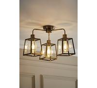 Susie 3 Arm Glass Lantern Ceiling Light ValueLights Gold One Size