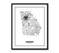 Susie Arts 11X14 Unframed Georgia State Abstract Street Road Map Art Print Poster Wall Decor Home Office School sds009