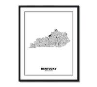 Susie Arts 8X10 Unframed Kentucky State Abstract Street Road Map Art Print Poster Wall Decor Home Office School sds015