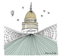 Susie Brooks "London II Digital" Canvas Print, Cotton, Multi-Colour, 3.20 x 30.00 x 30.00 cm